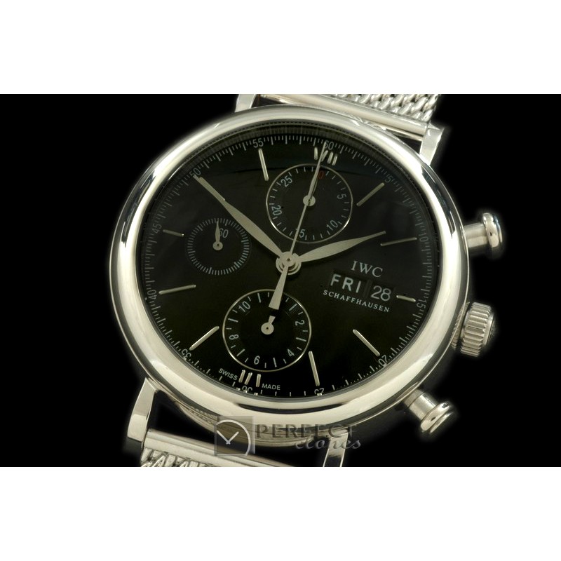 IWPT00012S Portofino Chronograph V2 SS/ME Black A-7750 28800bph