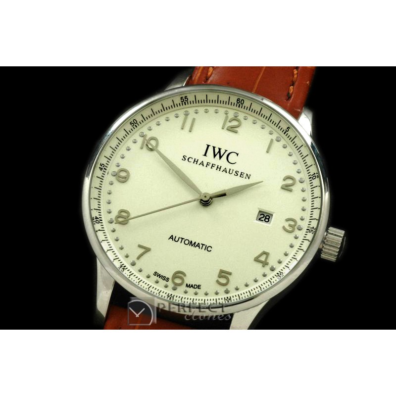 IWPAT10001 Portugese Automatic SS/LE White/Steel Num Asia 2813