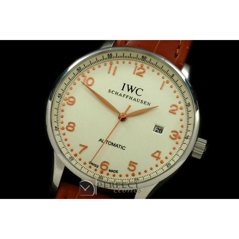 IWPAT10003 Portugese Automatic SS/LE White/R-Gold Num Asia 2813
