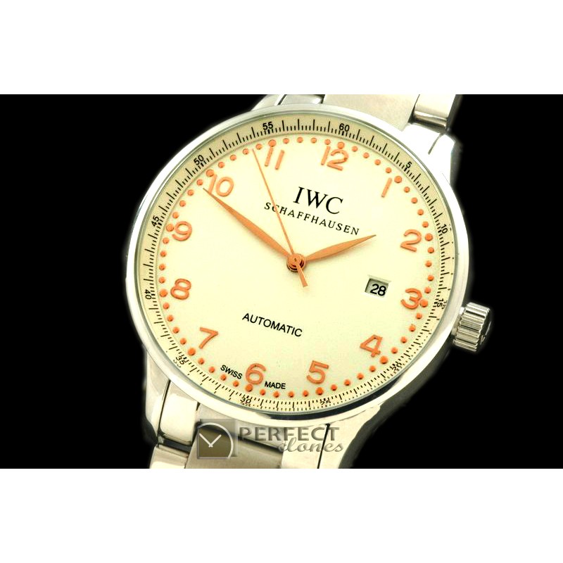 IWPAT10003S Portugese Automatic SS/LE White/R-Gold Num Asia 2813