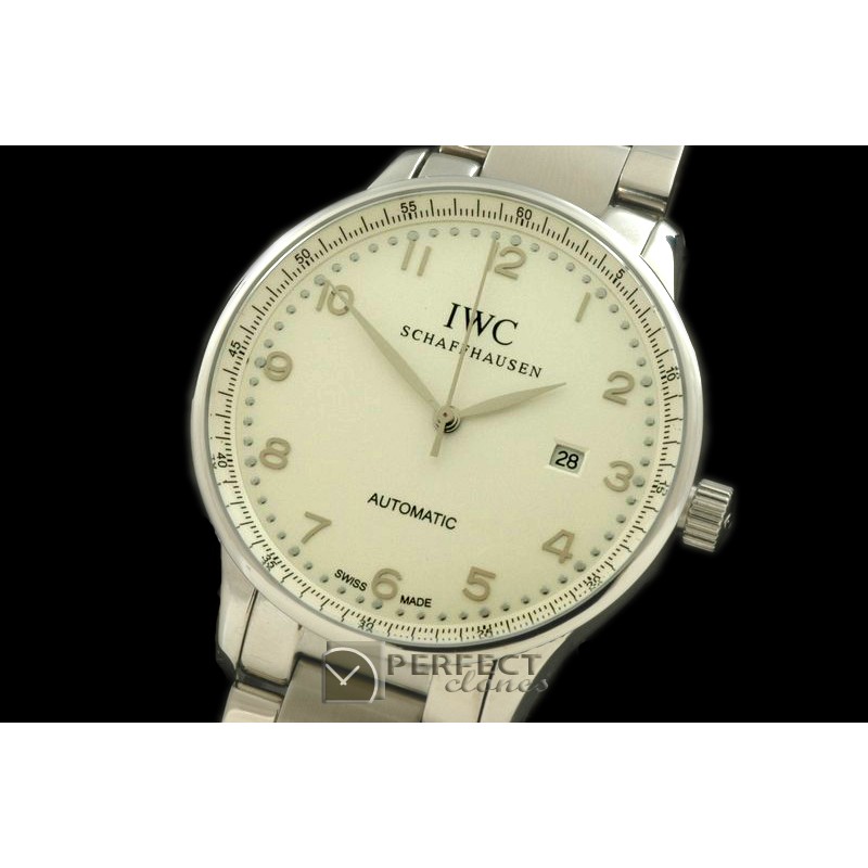 IWPAT10001S Portugese Automatic SS/LE White/Steel Num Asia 2813