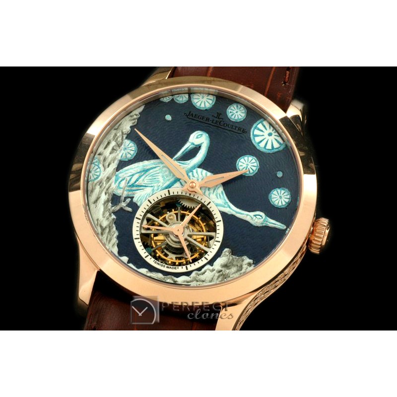 JL00063 Porcelian Crane Tourbillon RG/LE Grey Flying Tourbillon