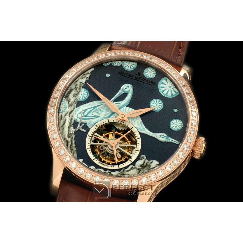 JL00064 Porcelian Crane Tourbillon R/LE Grey Flying Tourbillon