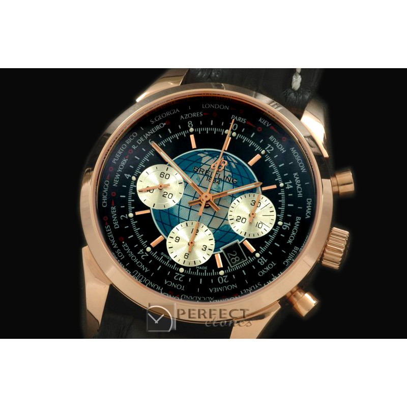 BLT01042L TransOcean Chrono Unitime Chrono RG/LE Black A-77528