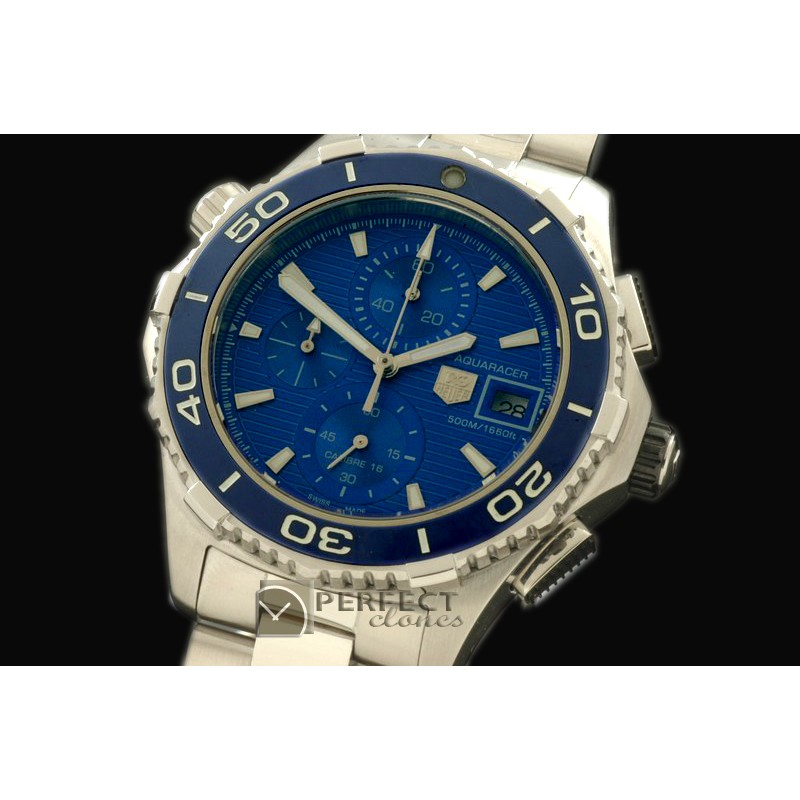 TGAQ10013 Aquaracer 500m Chrono SS/SS Blue Jap Qtz Chrono