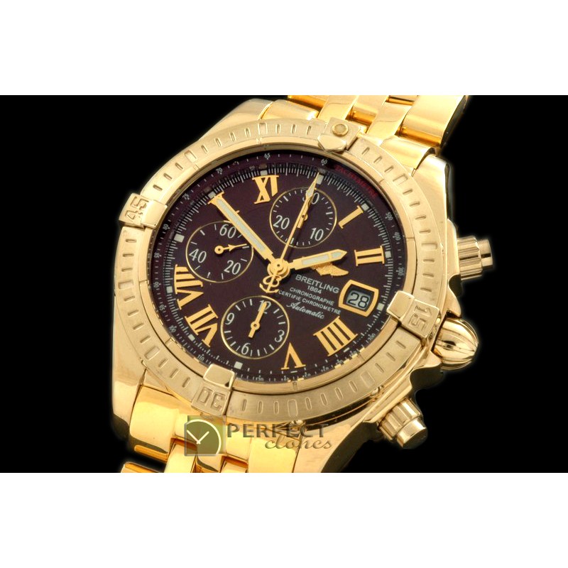 BLEV00324 Chronomat Evo YG/YG Brown Roman A-77528800
