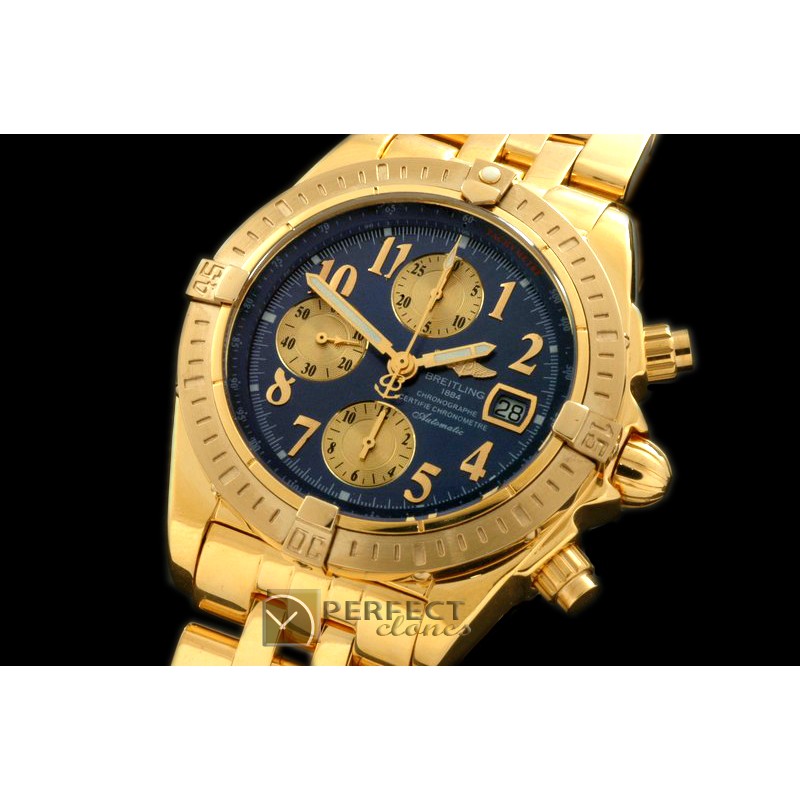 BLEV00313 Chronomat Evo YG/YG Blue Num A-77528800