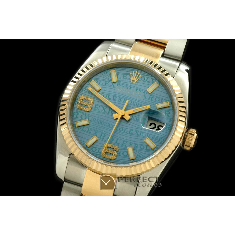 RDJMT00012 SS/YG TT Blue Swiss Eta 2836/3135-Real Diamonds