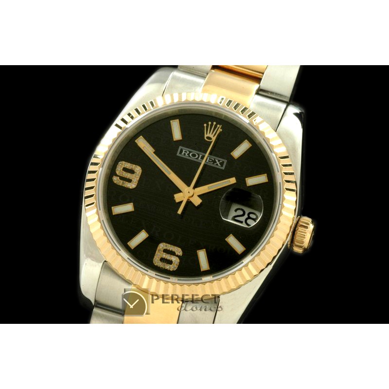 RDJMT00015A SS/YG TT Black Asian Eta 2836/3135- Real Diamonds