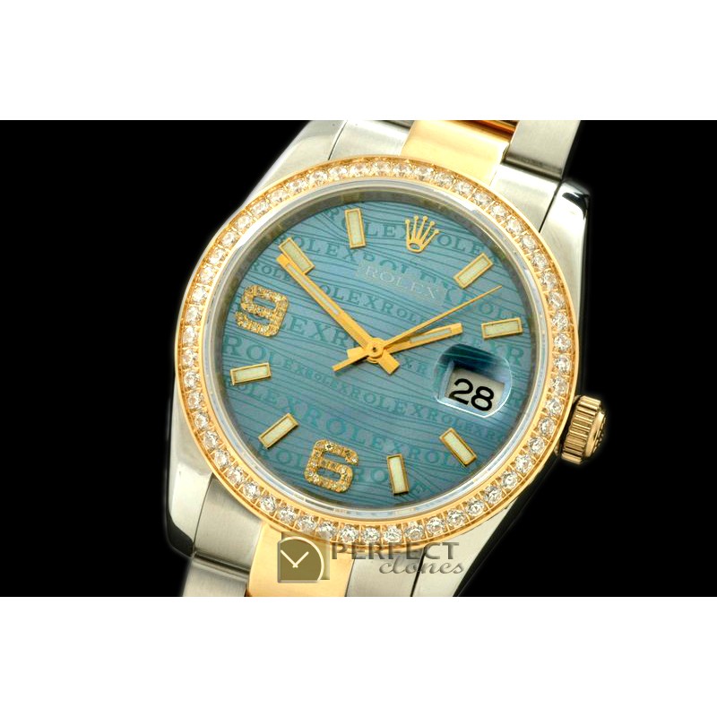 RDJMT00112D SS/YG TT Blue Asian 2813 - Real Diamonds