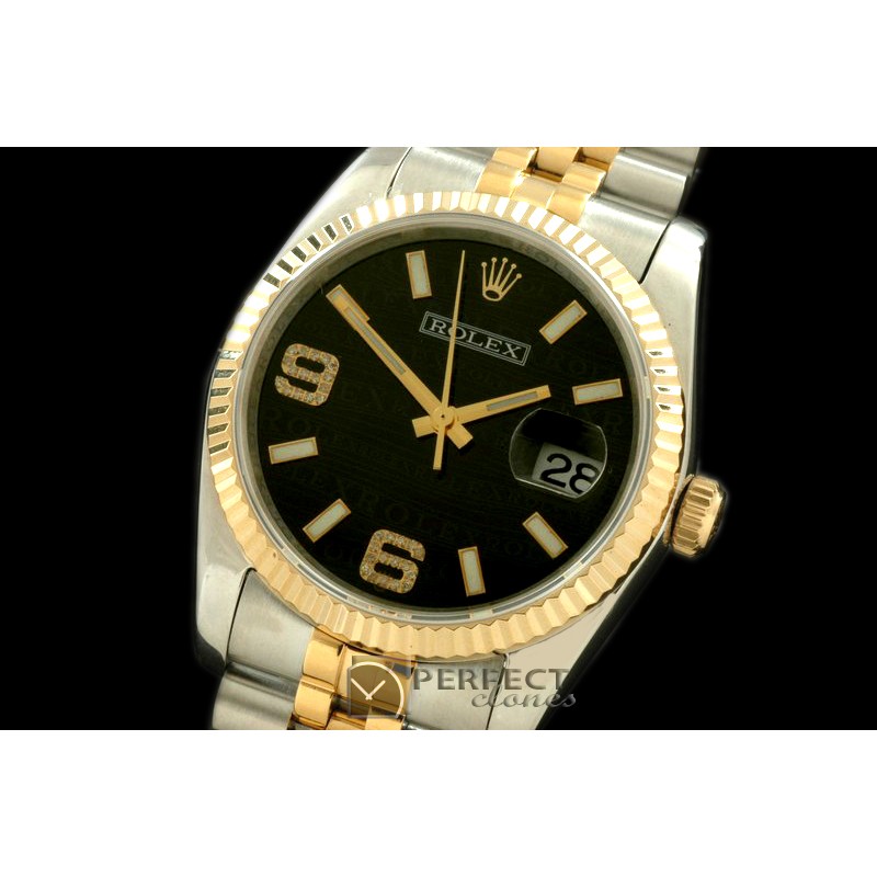 RDJMT00055A SS/YG TT Black Asian Eta 2836/3135- Real Diamond