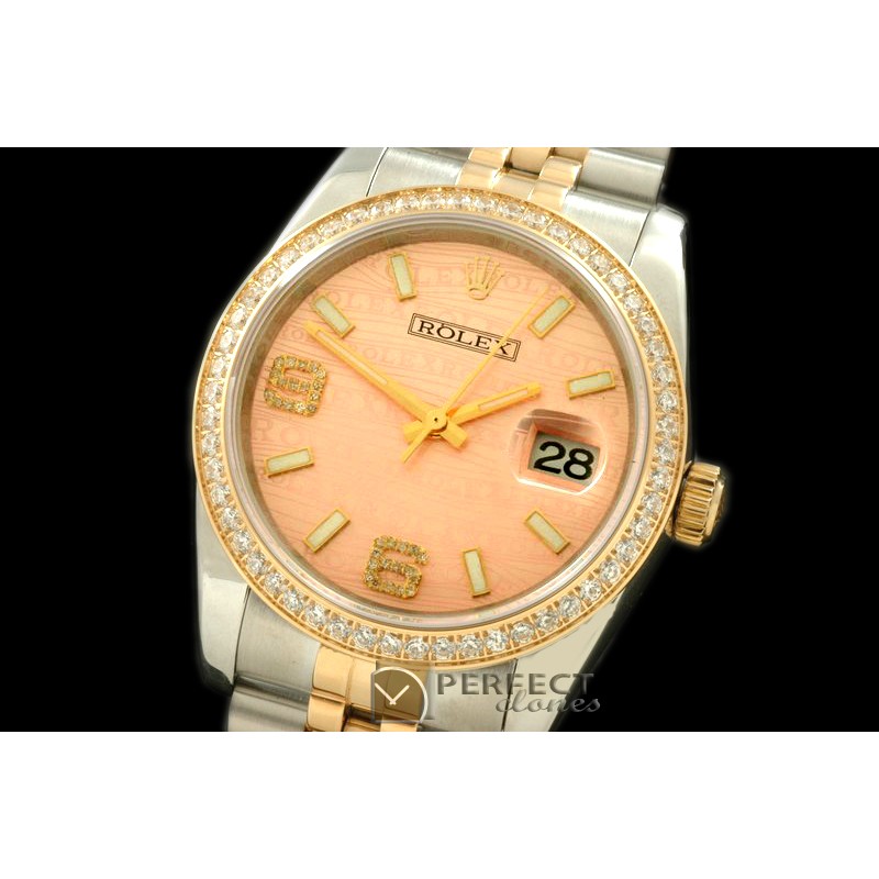 RDJMT00154D SS/YG TT Salmon Asian 2813 - Real Diamonds