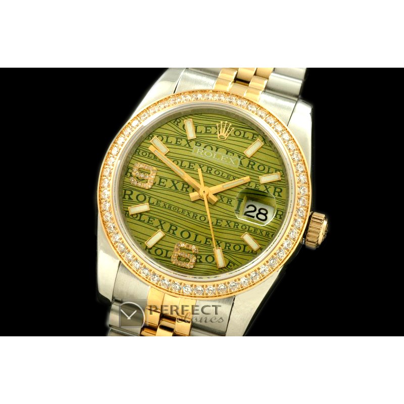 RDJMT00153D SS/YG TT Khaki Asian 2813 - Real Diamonds