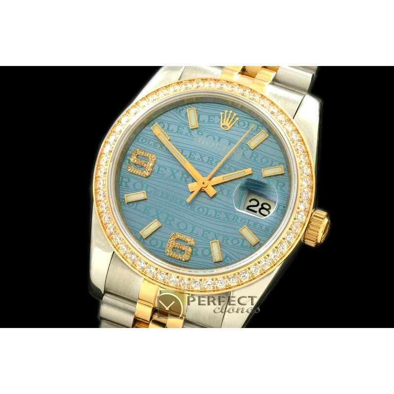 RDJMT00052AD SS/YG TT Blue Asian Eta 2836/3135-Real Diamond