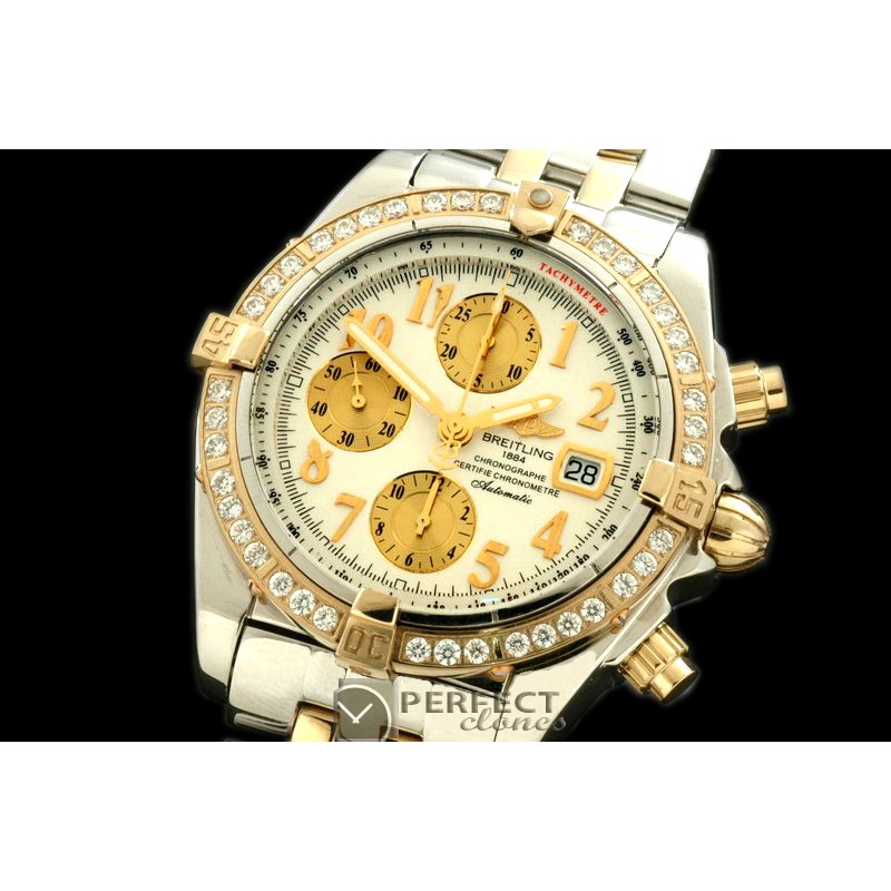 BLEVB00211 Chronomat Evo SS/YG White Num A-77528800