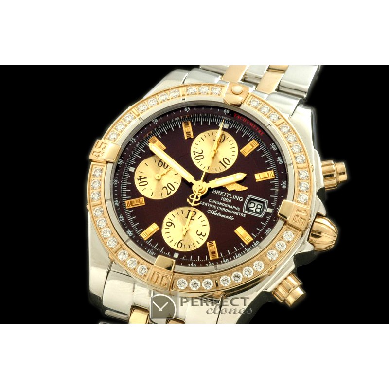 BLEVB00205 Chronomat Evo SS/YG Brown Sticks A-77528800