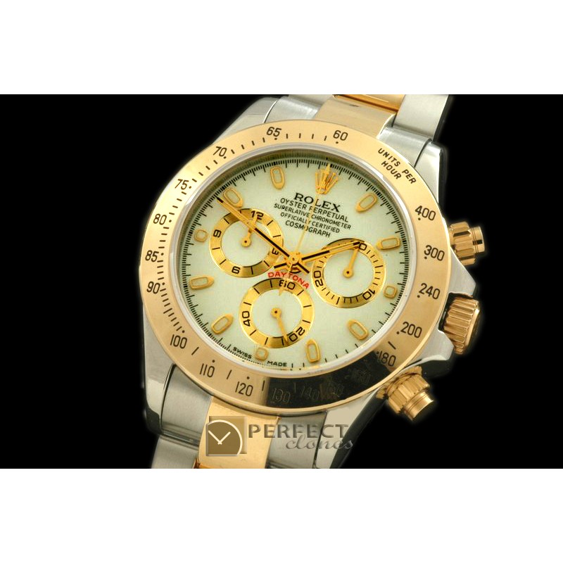 RLDT00101 Daytona 116523 YG/SS White Stick A-7750 Sec@6 28800