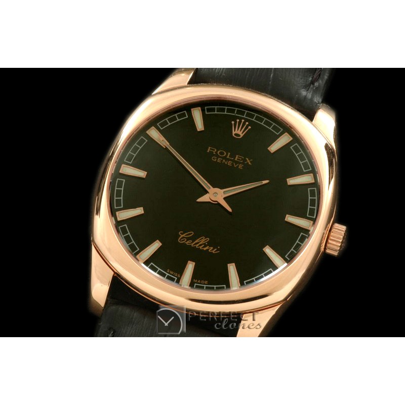 RLCD00302 Cellini Danos Men RG/LE Black Swiss Quartz