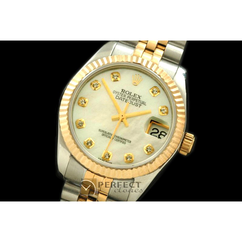 RDJmT10007A SS/YG Jubilee MOP Wht Diam Swiss 2688/2355