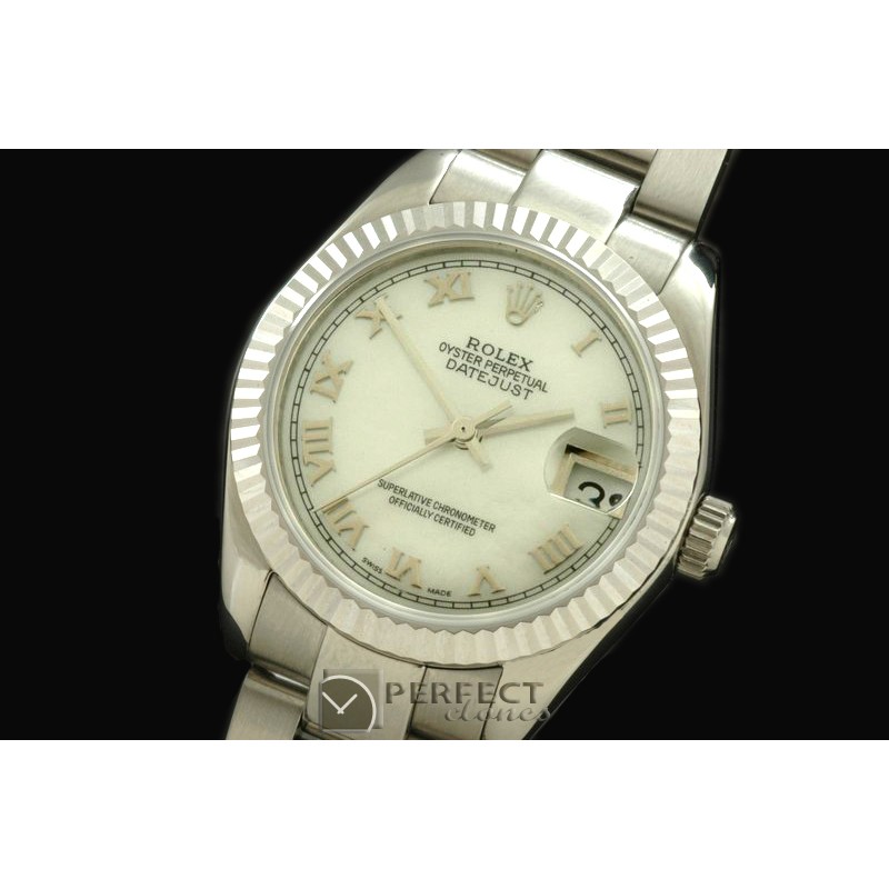 RDJmS10066B SS Oyster M-Wht Roman Swiss 2688/2355