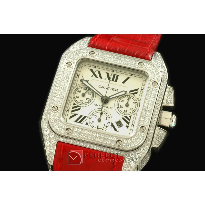 CARS01009RD Santos 10Chrono SS/Diam Men Asia 77528800b