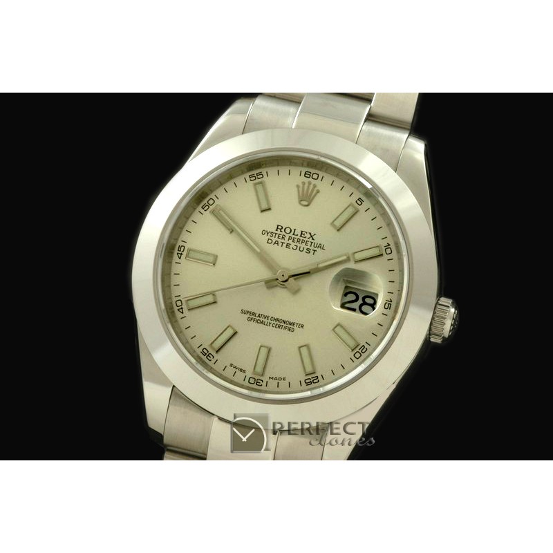 R41DJS00051 SS Oyster Silver White Sticks Asian Eta 2836-2 25J