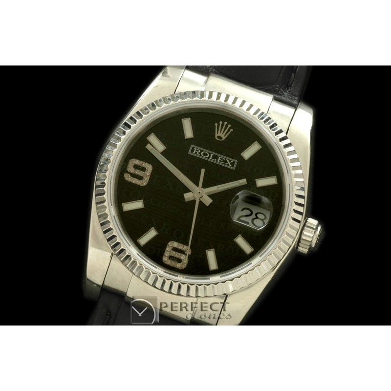 RDJMS00045 SS/LE Black Swiss Eta 2836/3135-Real Diamonds