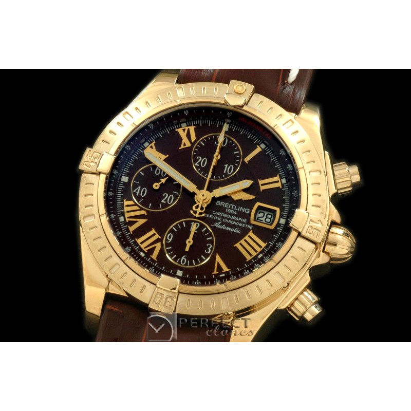 BLEV00324L Chronomat Evo YG/LE Brown Roman A-77528800