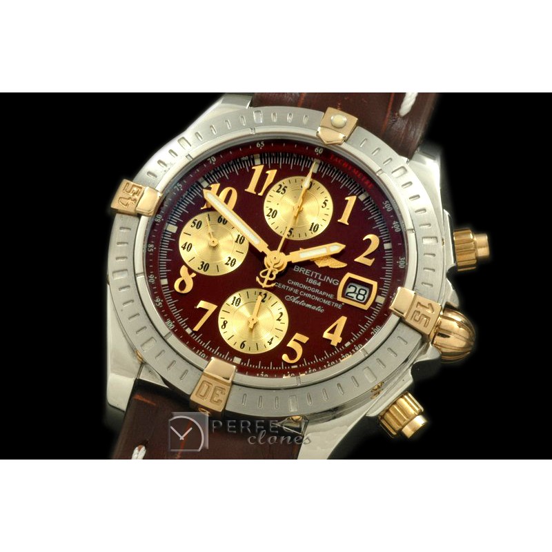 BLEV00215L Chronomat Evo SS/YG/LE Brown Num A-77528800