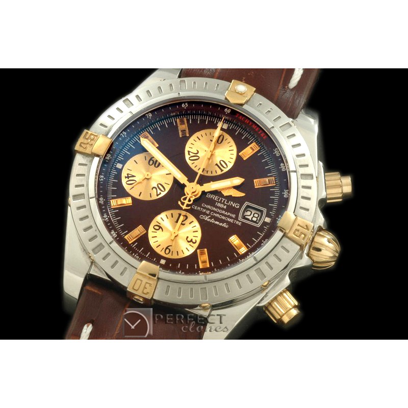 BLEV00205L Chronomat Evo SS/YG/LE Brown Sticks A-77528800