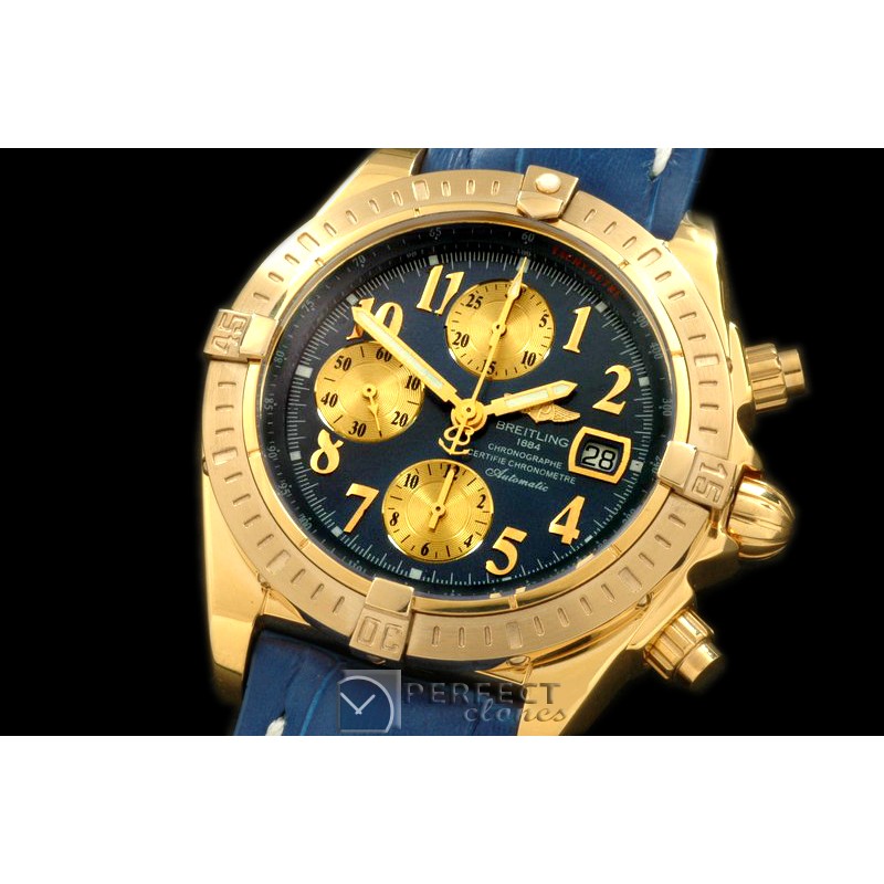 BLEV00313L Chronomat Evo YG/LE Blue Num A-77528800