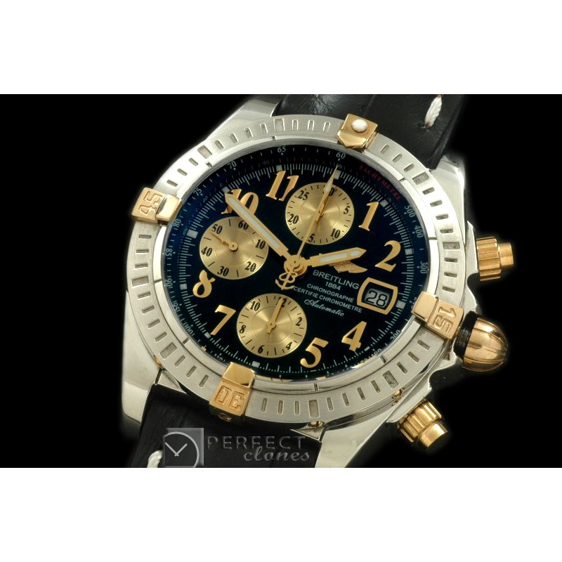BLEV00212L Chronomat Evo SS/YG/LE Black Num A-77528800