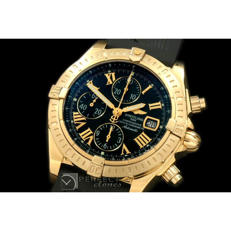 BLEV00322R Chronomat Evo YG/RU Black Roman A-77528800
