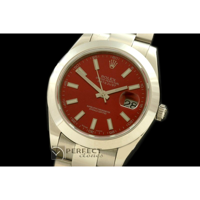 R41DJS00055 SS Oyster Burgundy Sticks Asian Eta 2836-2 25