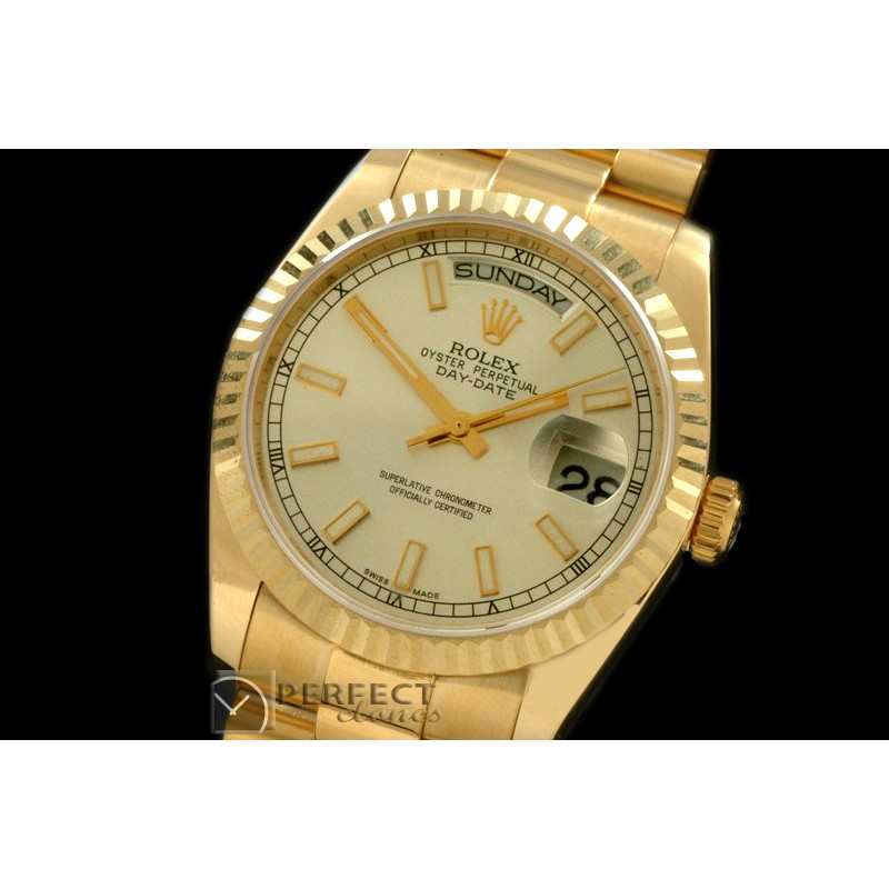 RLDDF60102 DayDate Fluted Silver YG/YG Asian 2813 28800