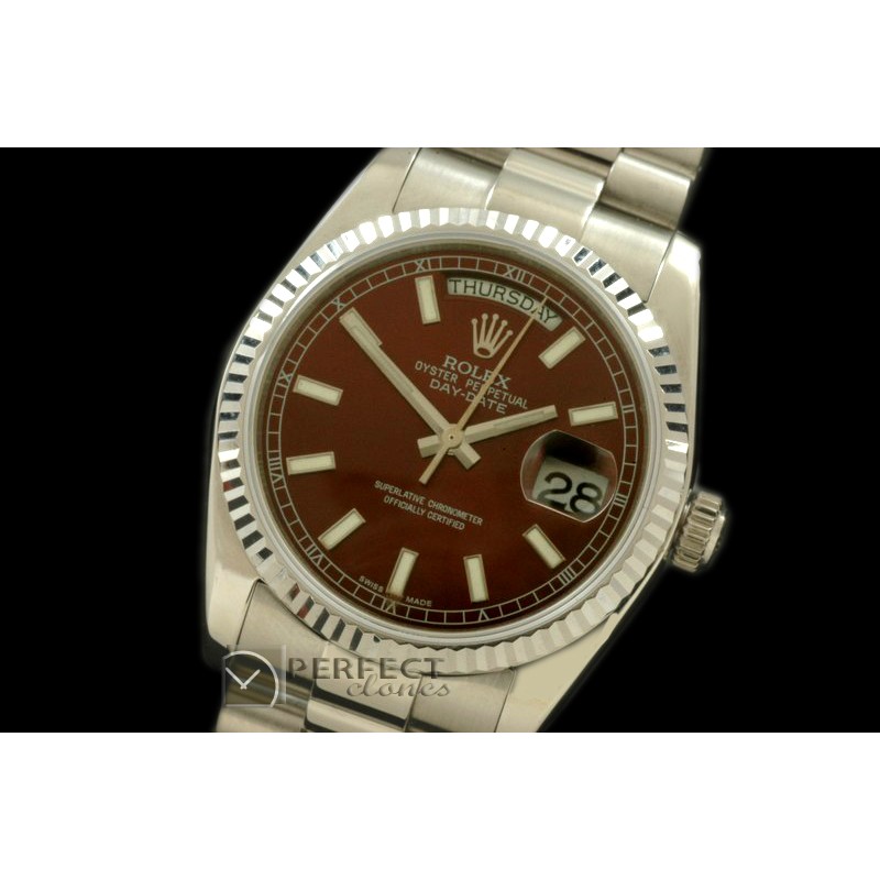 RLDDS60003 DayDate Fluted Brown SS/SS Asian Eta 2836