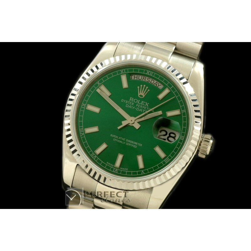 RLDDS60104 DayDate Fluted Green SS/SS Asian 2813