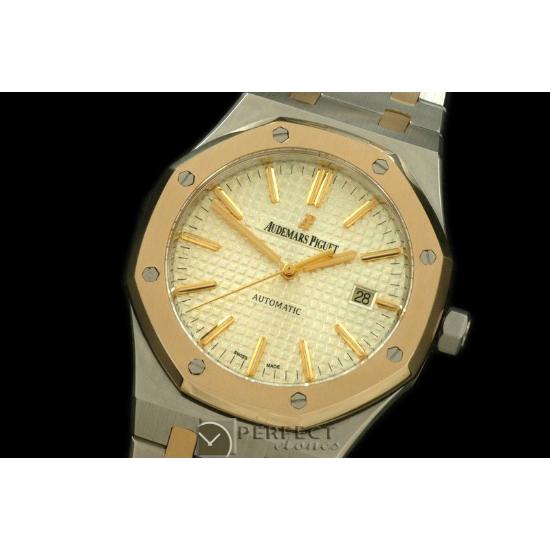 AP15400-111 Royal Oak 1540SS/YG White Swiss 2824