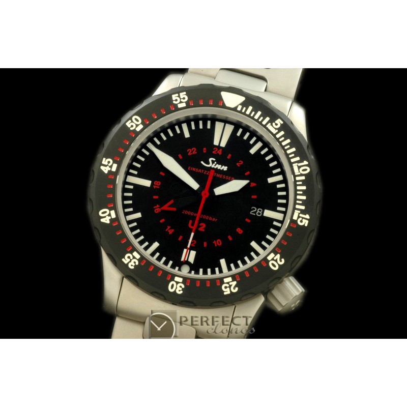 SI01017S U2 GMT SS/PVD/SS Black Swiss Eta 2836 Ind Adj