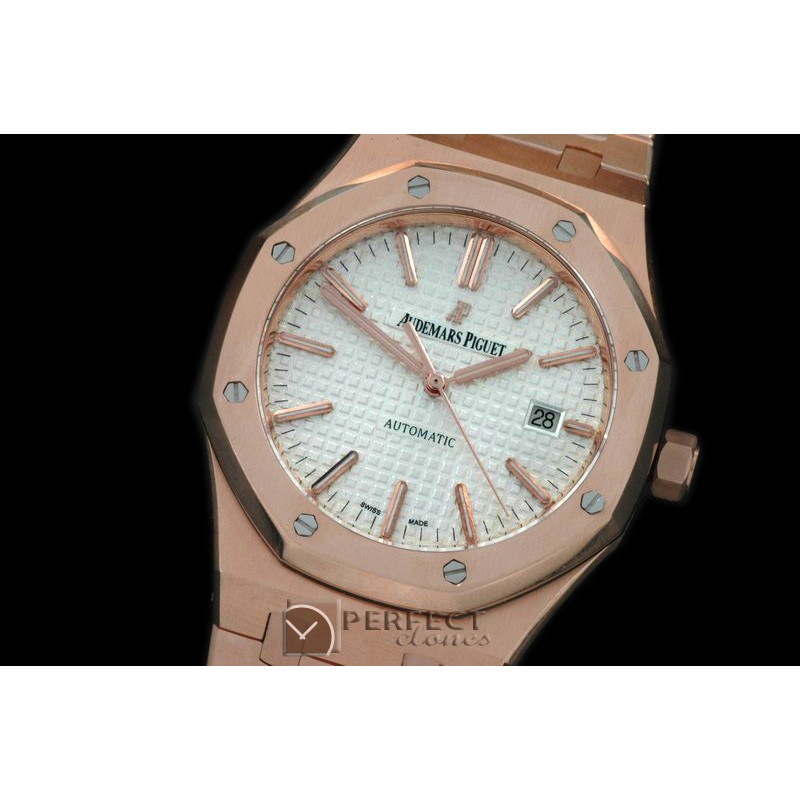 AP15400-141 Royal Oak 1540RG/RG White Swiss 2824