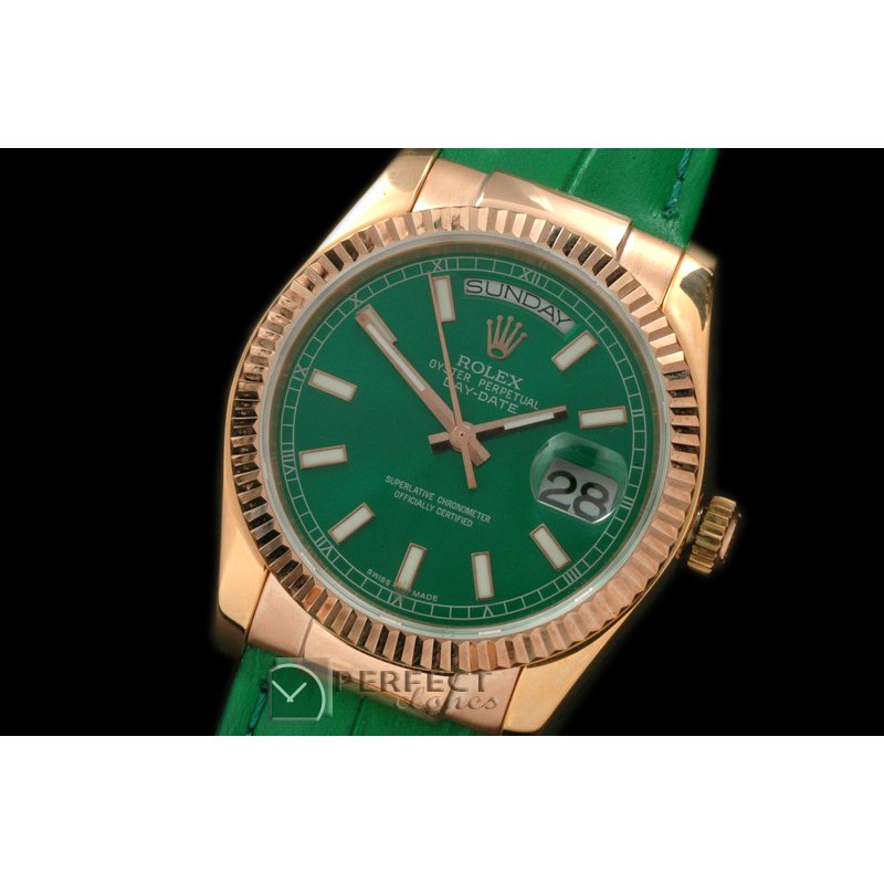 RLDDR60004L DayDate Fluted Green RG/LE Asian 2836