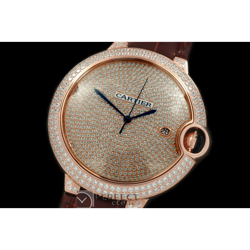 CARBA00037 Ballon De Cartier Men RG/LE Diam Asian Eta 2892