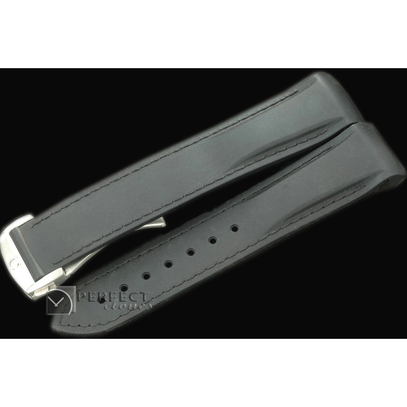 OMRU00106 Rubber Strap For 42mm Ceramic Planet Ocean - Black