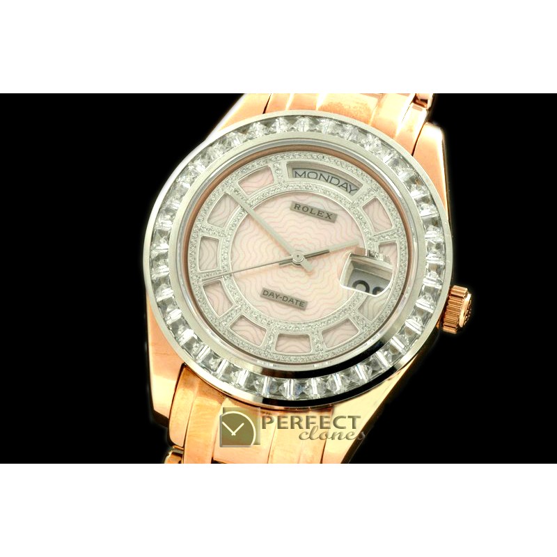 RLMPMR07001 Diam Bez SS White Diamond/Rose Tier Swiss Eta 283
