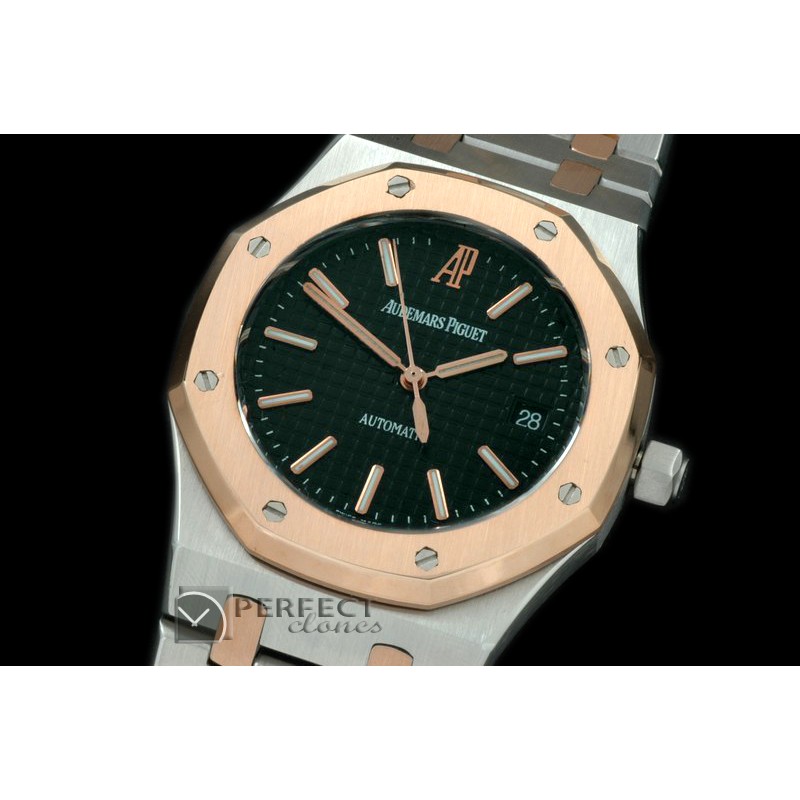 AP00048 Royal Oak Jumbo Auto SS/RG TT Black A-2824-2