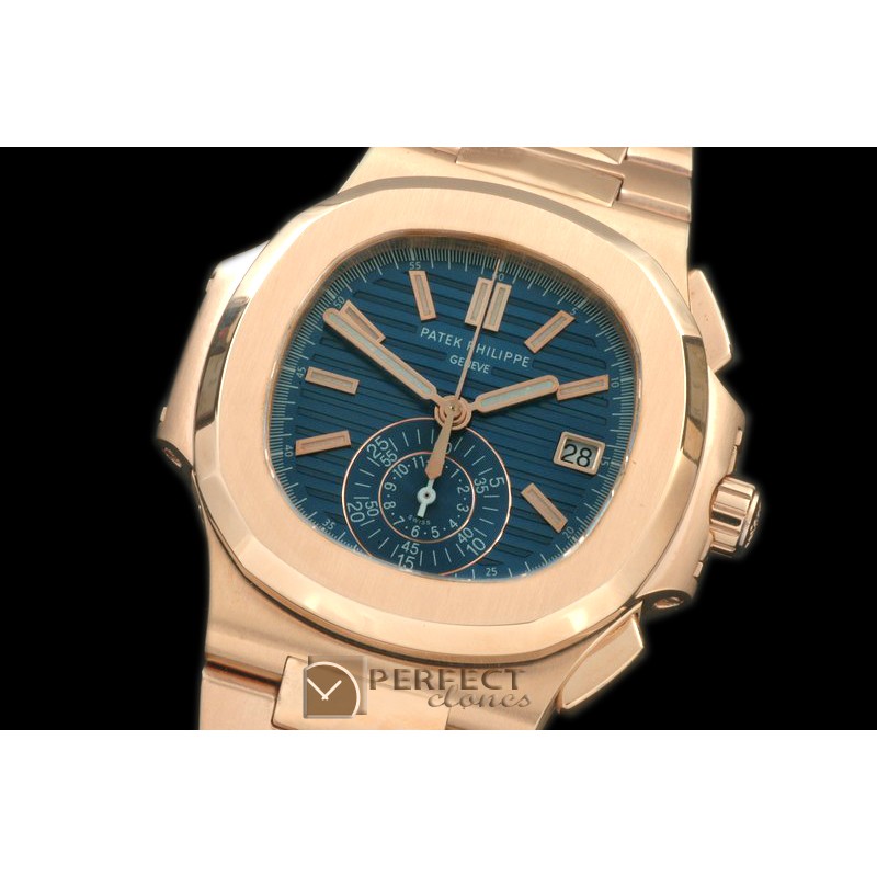 0 0 PP00095 5980 Nautilis Chrono RG/RG Blue A-7750