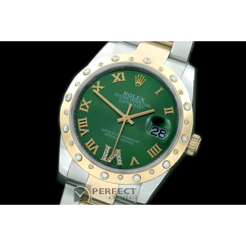 RDJMT00502D2 SS/YG Oyster Green Roman/Diam 2836