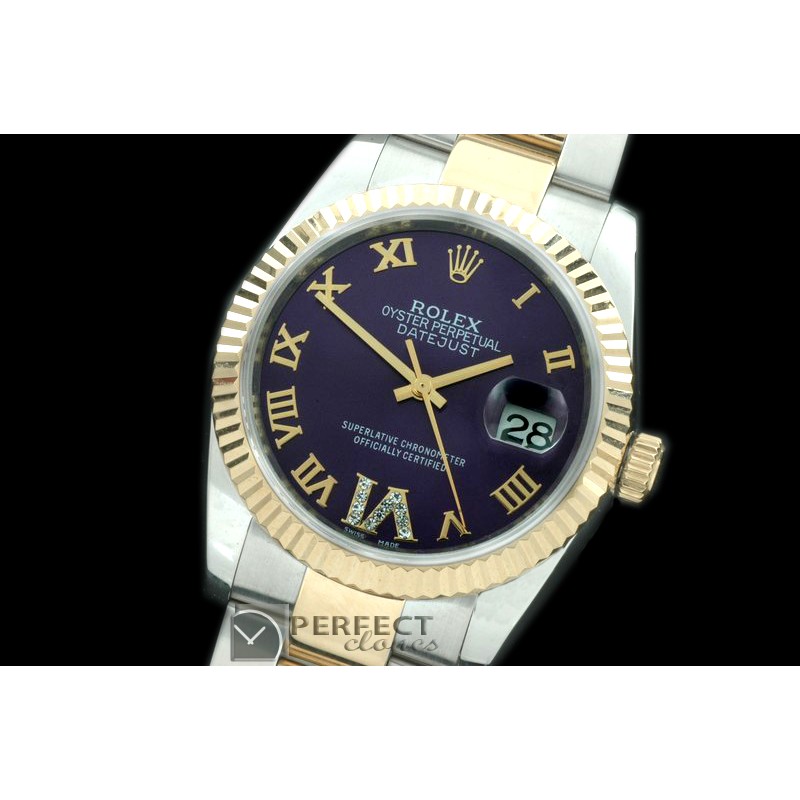 RDJMT00501 SS/YG Oyster Purple Roman/Diam 2836