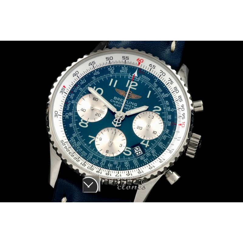 BLNV00708L Navitimer SS/LE Blue Num 7750