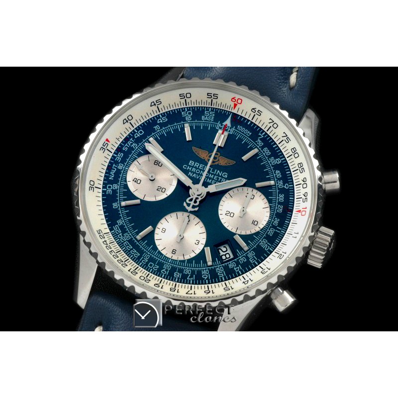 BLNV00703L Navitimer SS/LE Blue Sticks 77